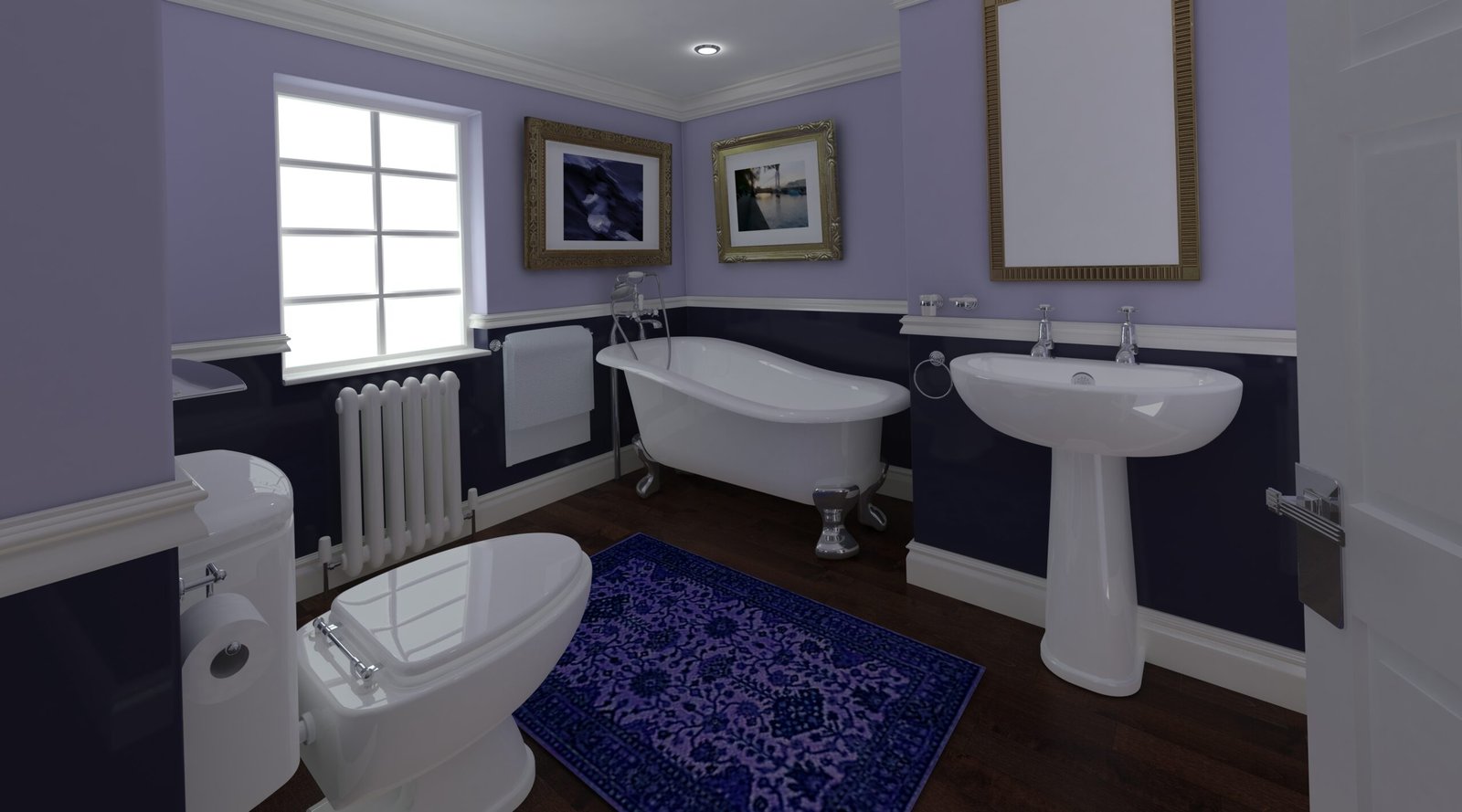 3d render classic bathroom interior scaled